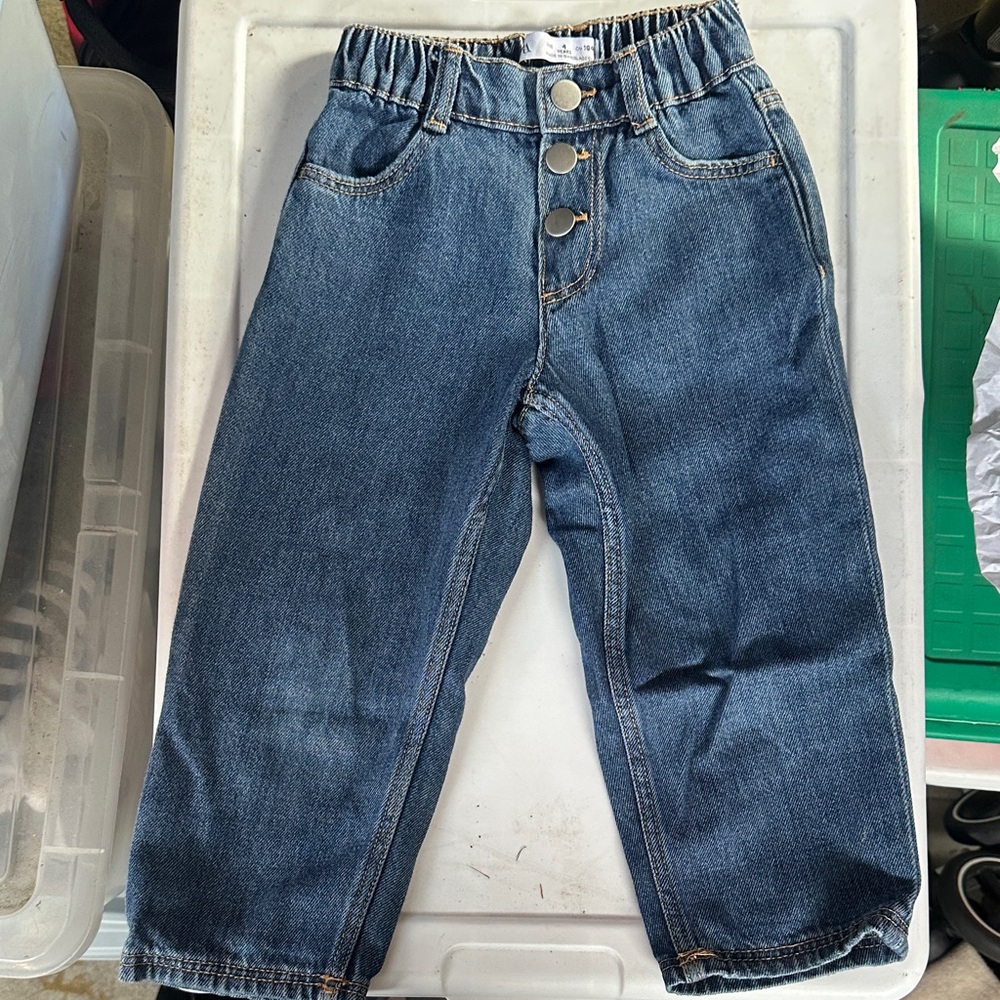 Zara Kids Dark Blue Denim Jeans with Button Fly